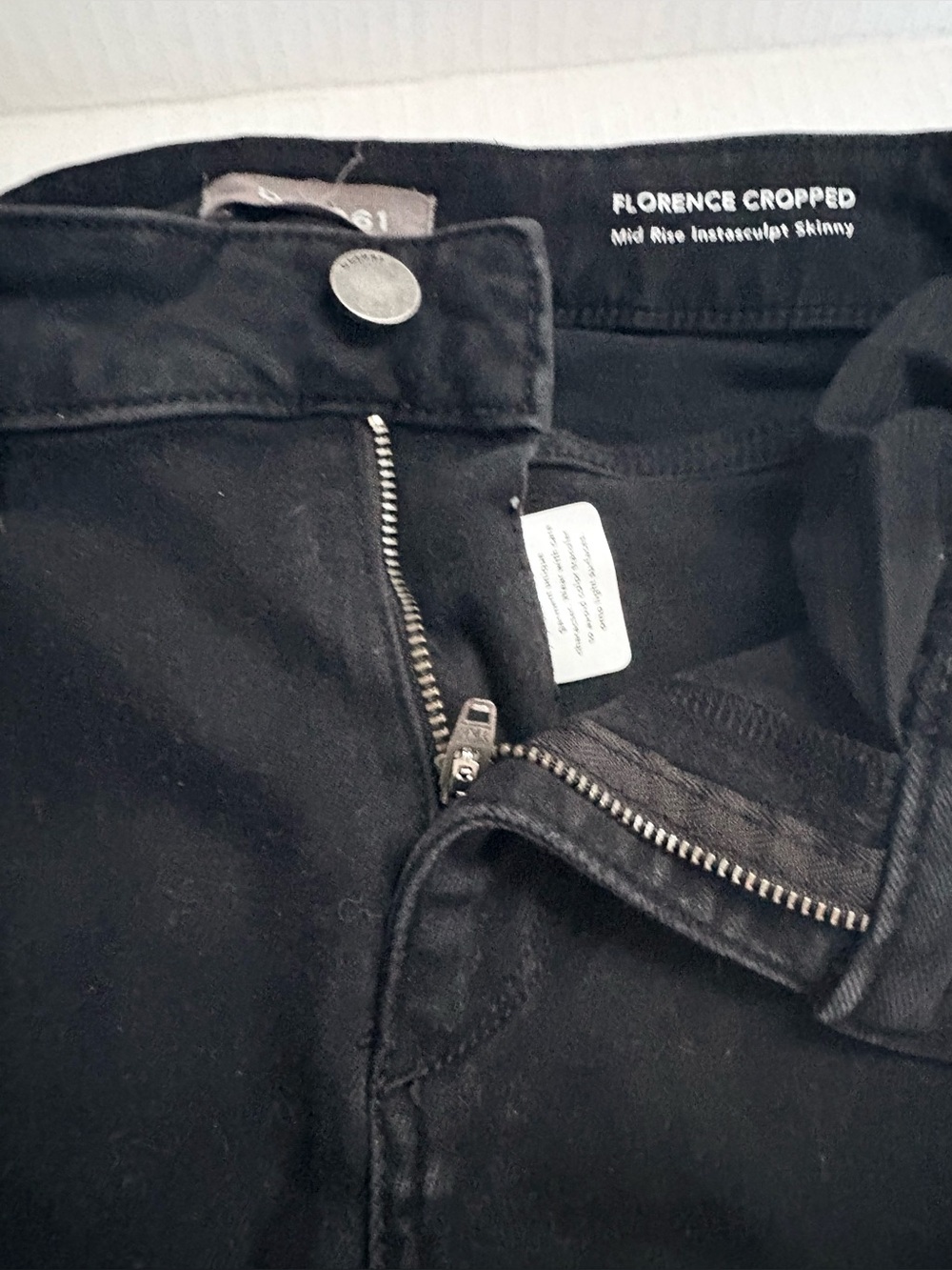 DL1961 Florence Cropped Mid Rise Instasculpt Skinny Black Jeans Side Zipper 26 - Picture 7 of 14